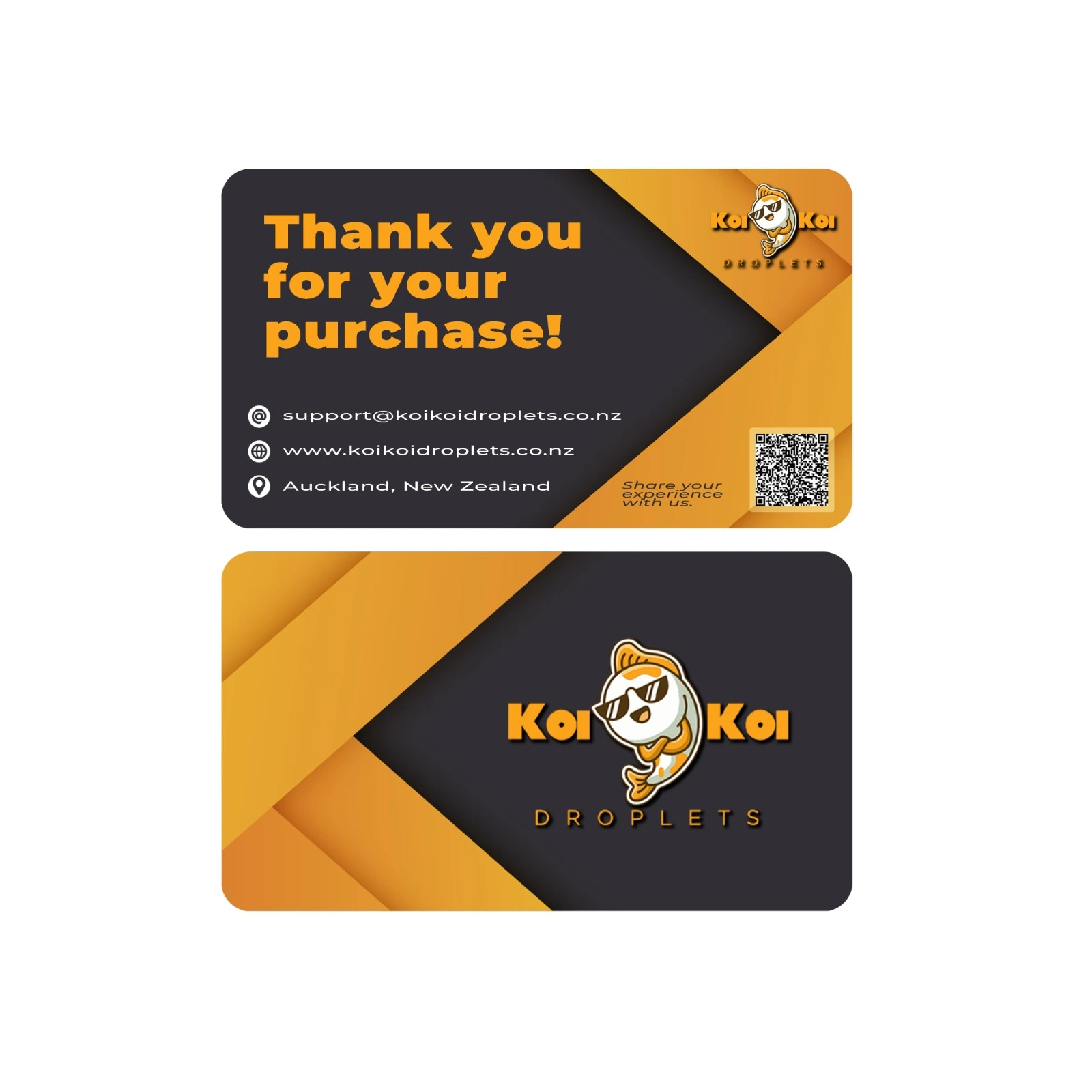 Business card design - front and back layout