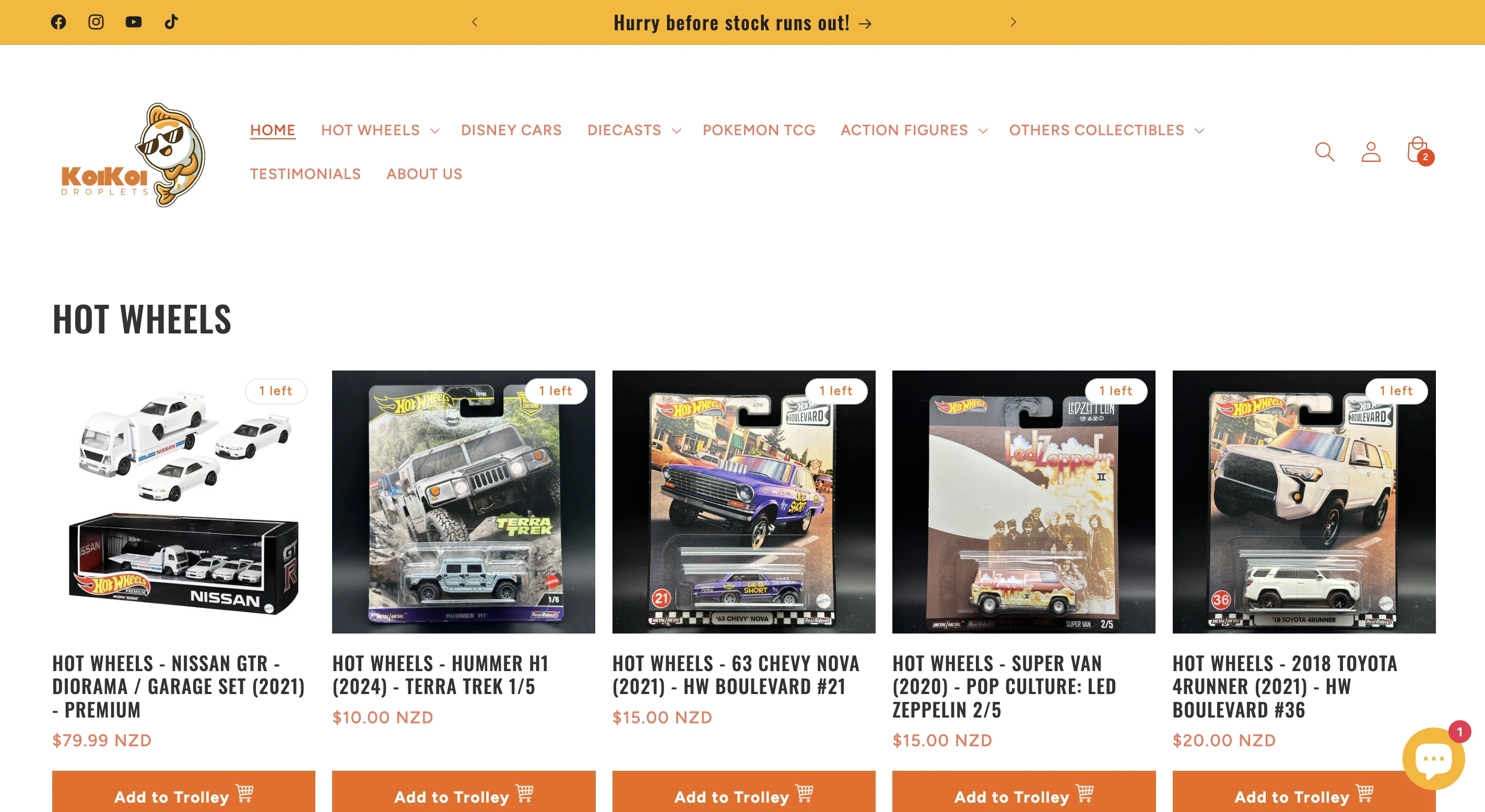 Website hero graphic showcasing collectible toy branding made by Striker Digital