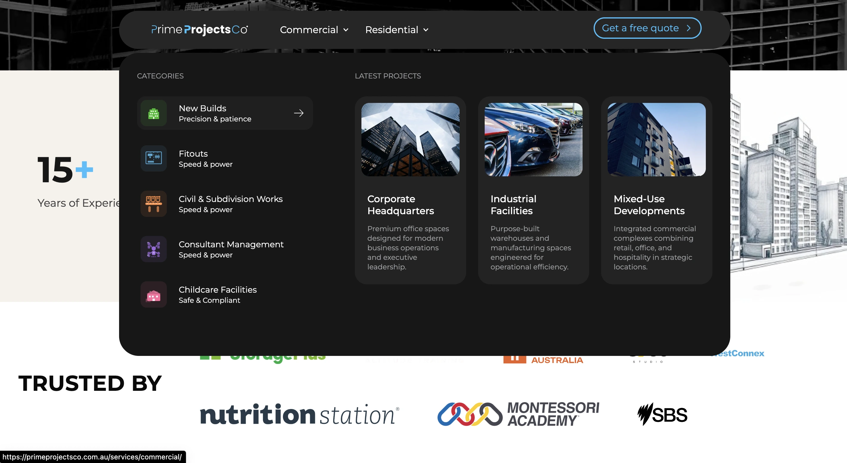 Mega Menu Highlight Prime Projects Co