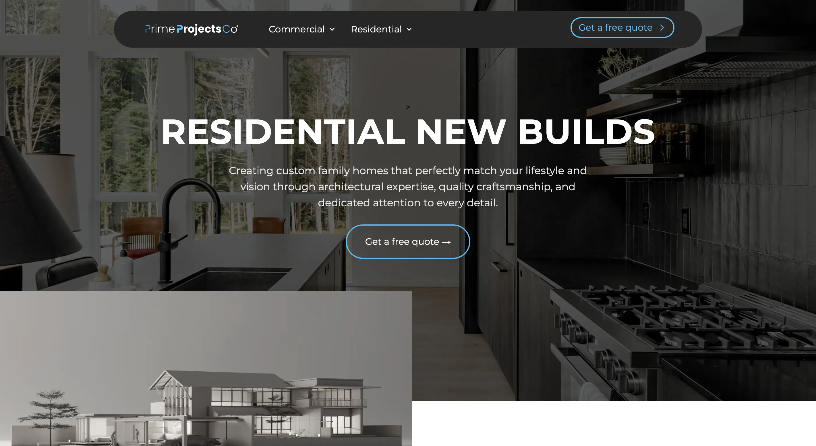Service Page Hero that screams luxury Prime Projects Co made by Striker Digital