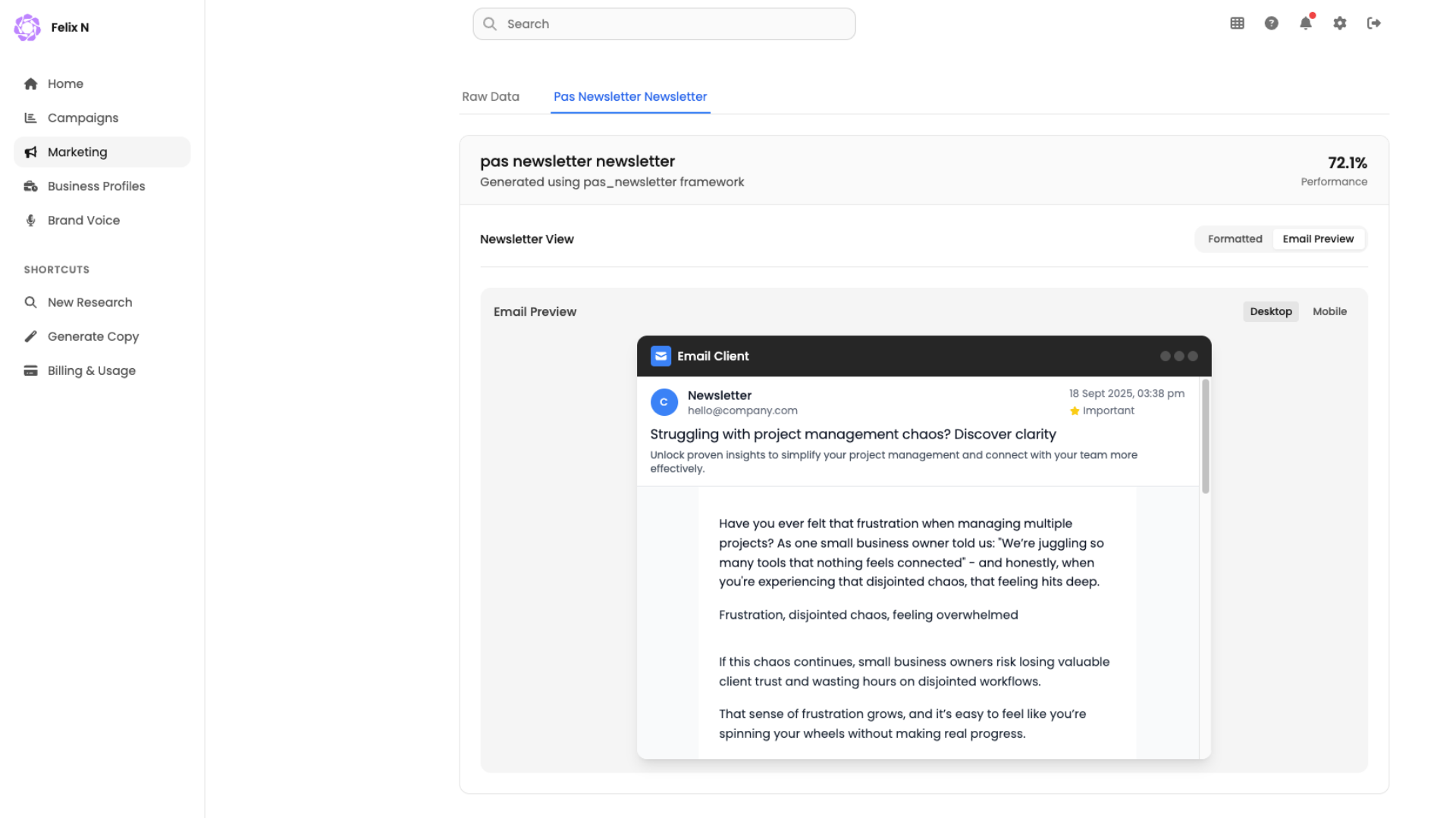 Newsletter generator