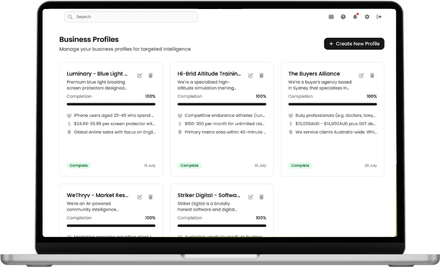 WeThryv dashboard – macbook mock