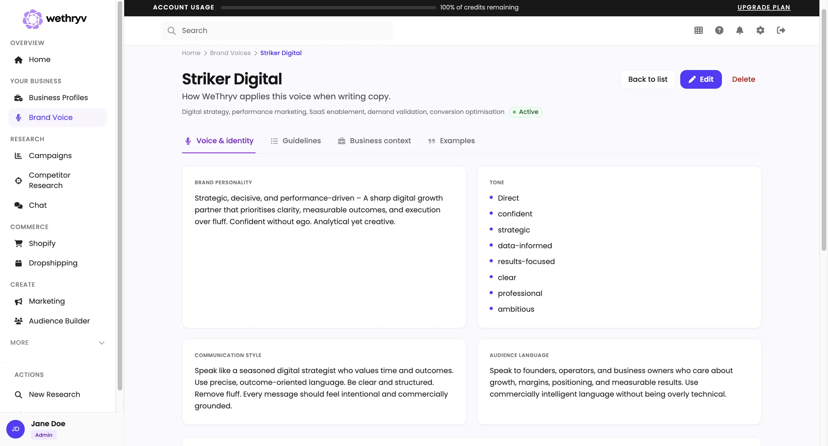 Reviewing and approving insights in WeThryv